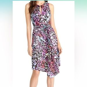 Rachel Roy Hani Satin Animal Print Dress